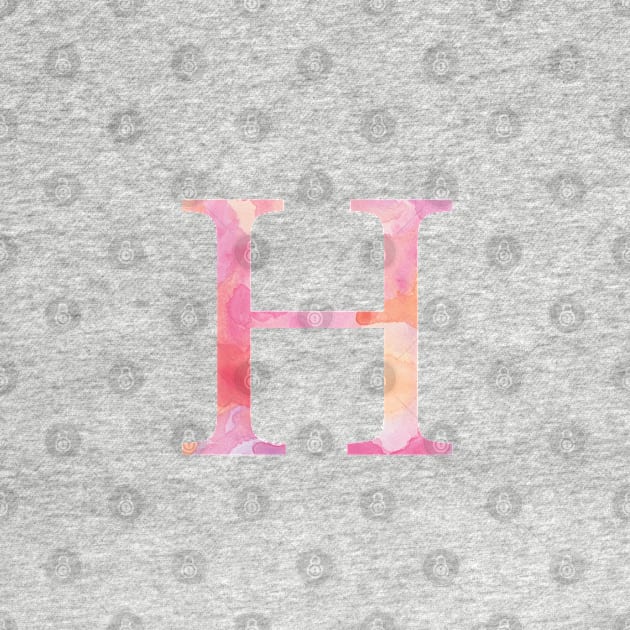 Eta Pink Watercolor Letter by AdventureFinder